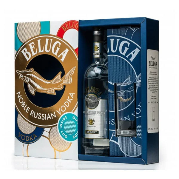 Beluga Noble 0,7 Vodka pdd. + Highball pohár 40%