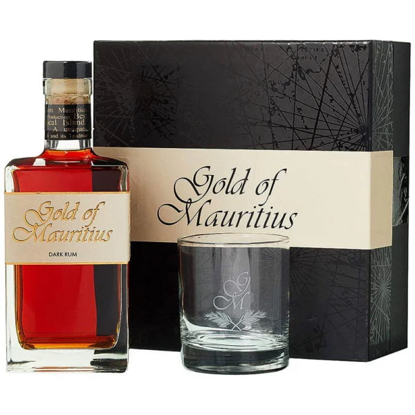 Gold of Mauritius Dark Rum 0,7 dd + pohár 40%