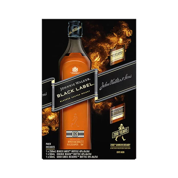 Johnnie Walker Black Label 0,7 pdd+2x0,05