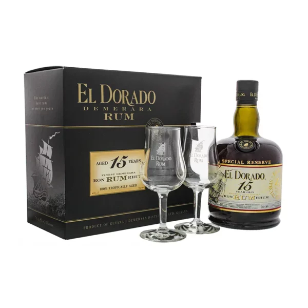El Dorado 15 Years Rum  0,7 Pdd + 2 Pohár 43%